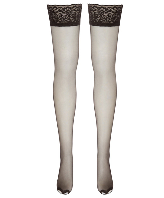 Cottelli Lingerie Open Toe Black Hold Up Stockings Sexystyle Eu