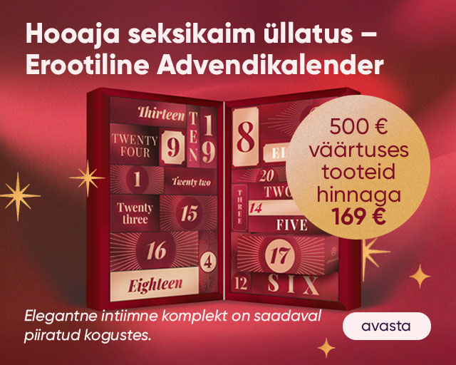 Hooaja seksikaim üllatus – Erootiline Advendikalender
500 € väärtuses tooteid 
hinnaga 169 €