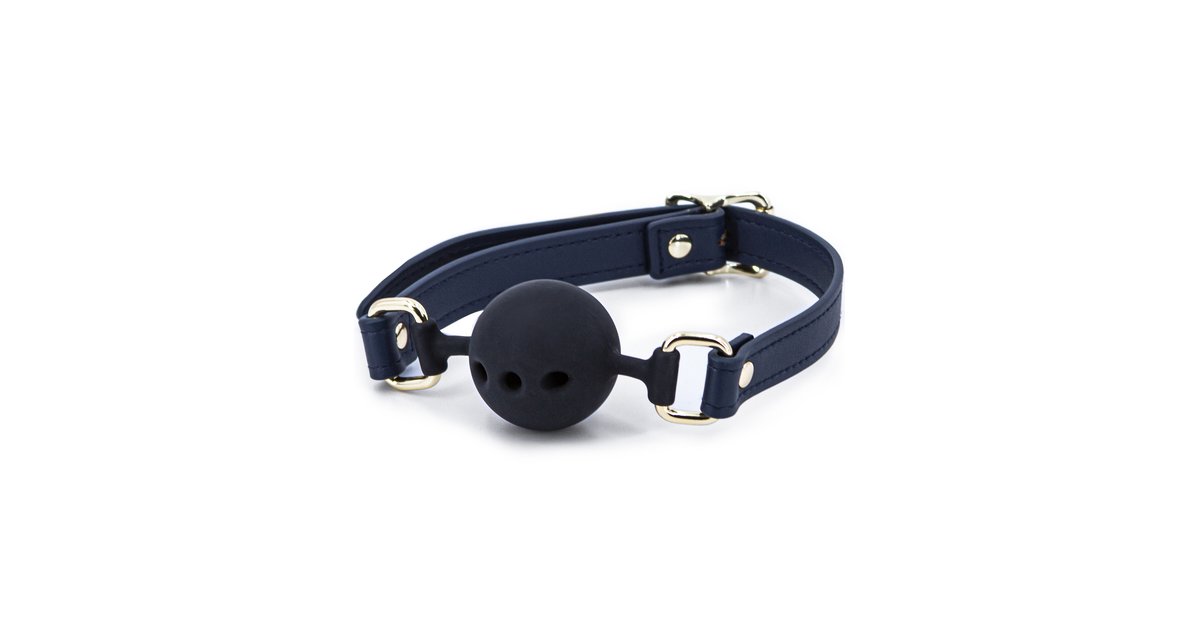 NS Novelties navy blue silicone ball gag - SEXYSTYLE.eu