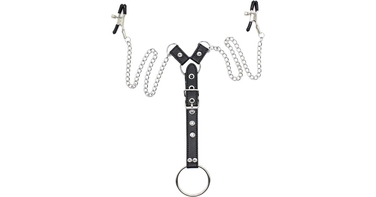 Temptation Unboxed chained nipple clamps with cock ring - SEXYSTYLE.eu