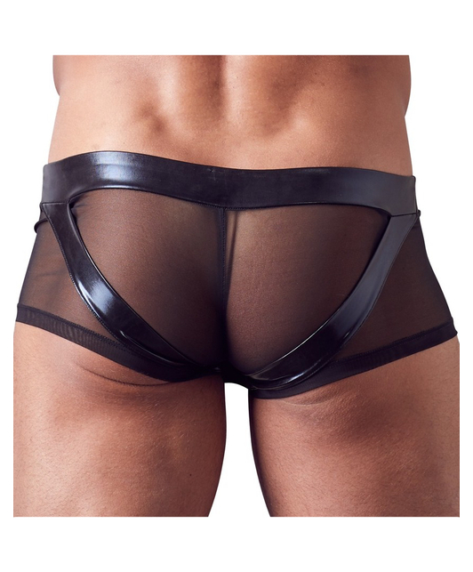 Svenjoyment black sheer mesh boxer briefs with cock ring