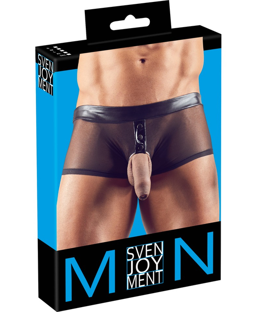 Svenjoyment black sheer mesh boxer briefs with cock ring