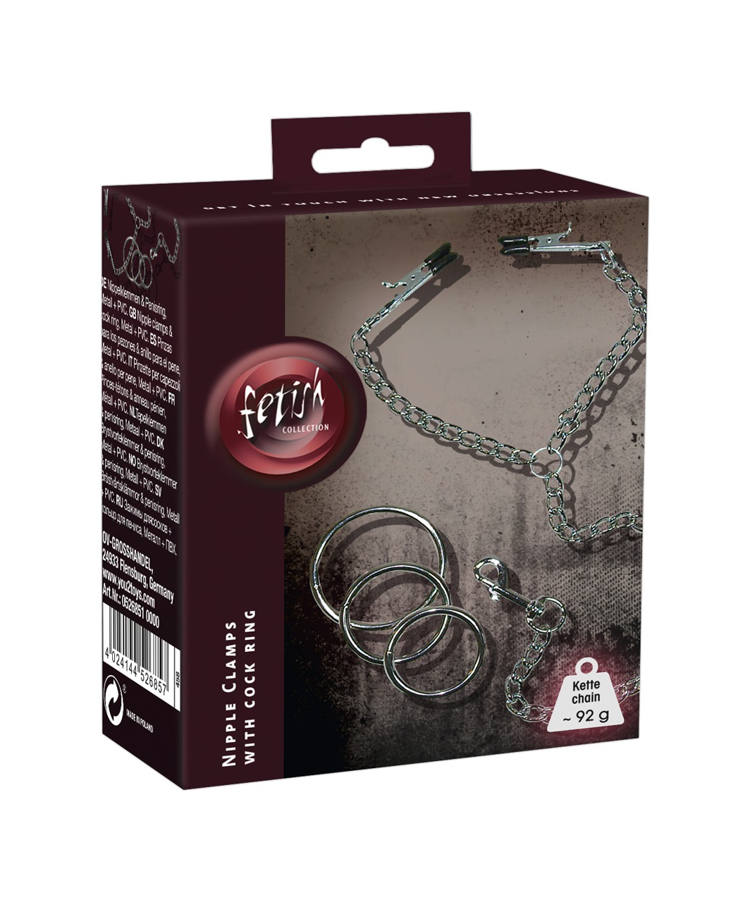 Fetish Collection Nipple Clamps/Cock Ring/Chain