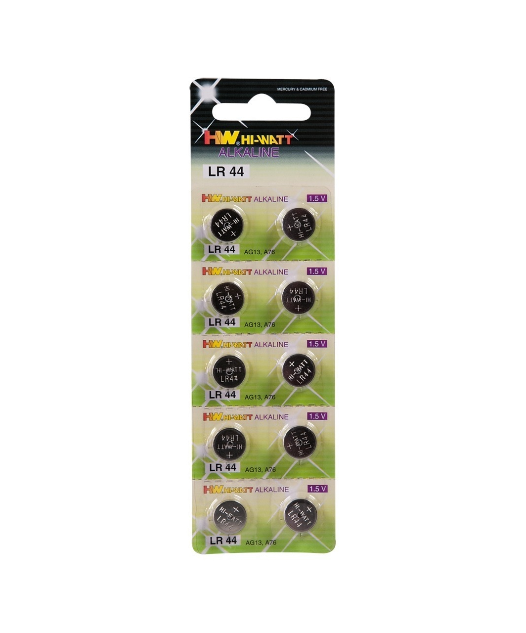 Hi-Watt LR44 batteries (10 pcs)