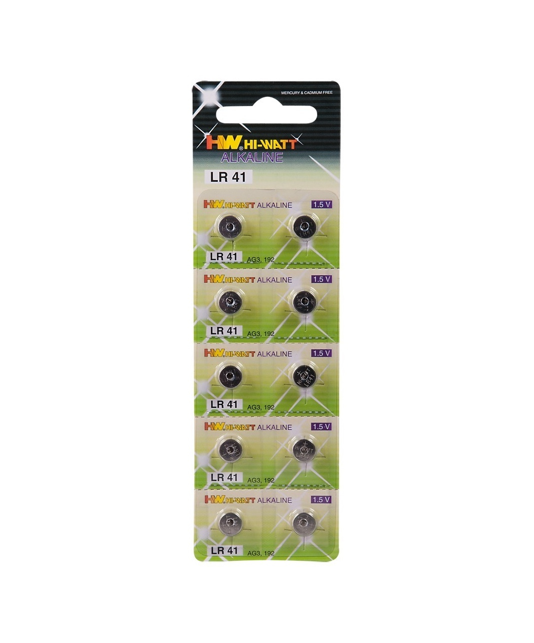 Hi-Watt LR41 batteries (10 pcs)