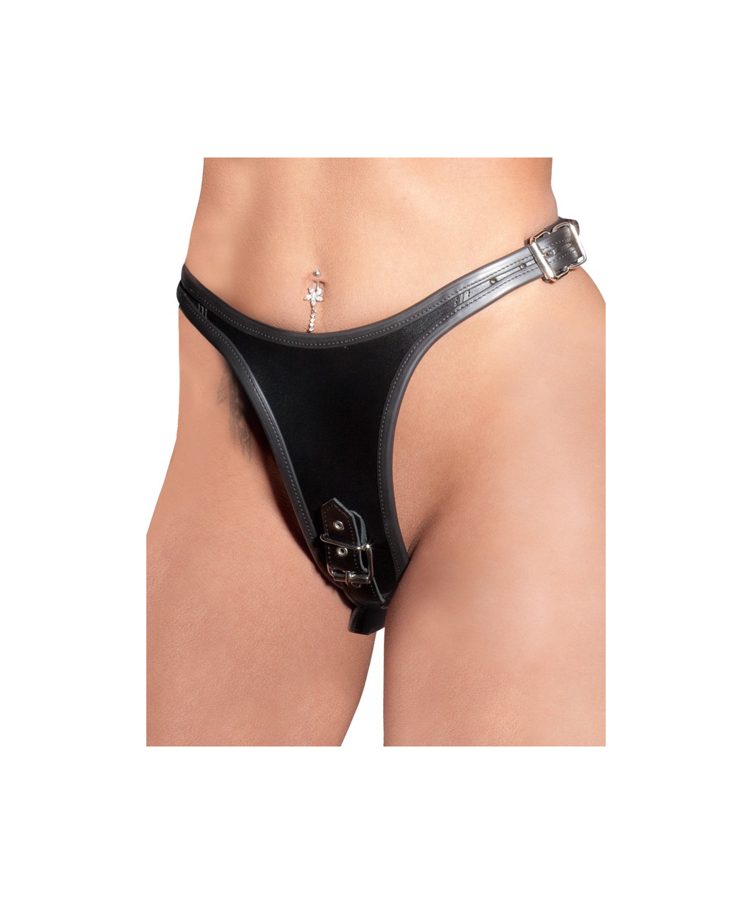 Zado leather G-string with internal dildos