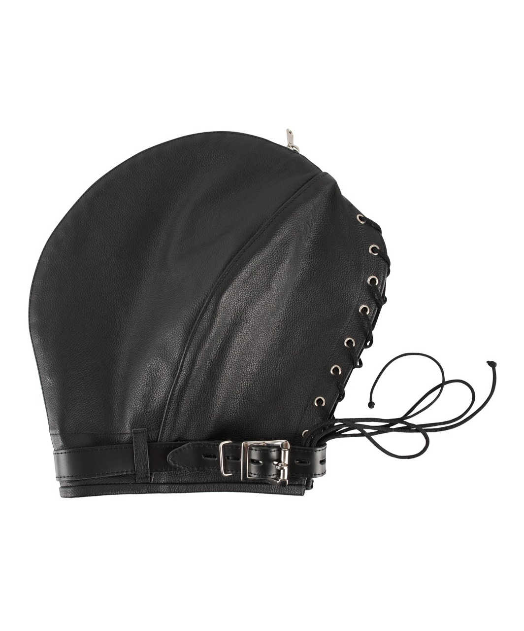 Zado double hood leather mask with zipper