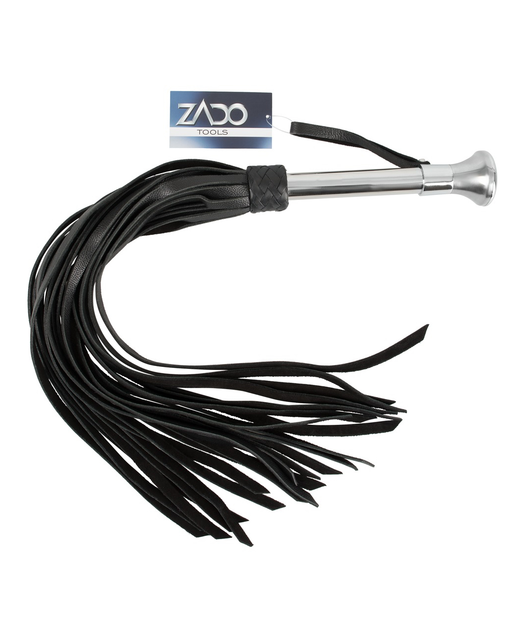 Zado leather whip with metal handle