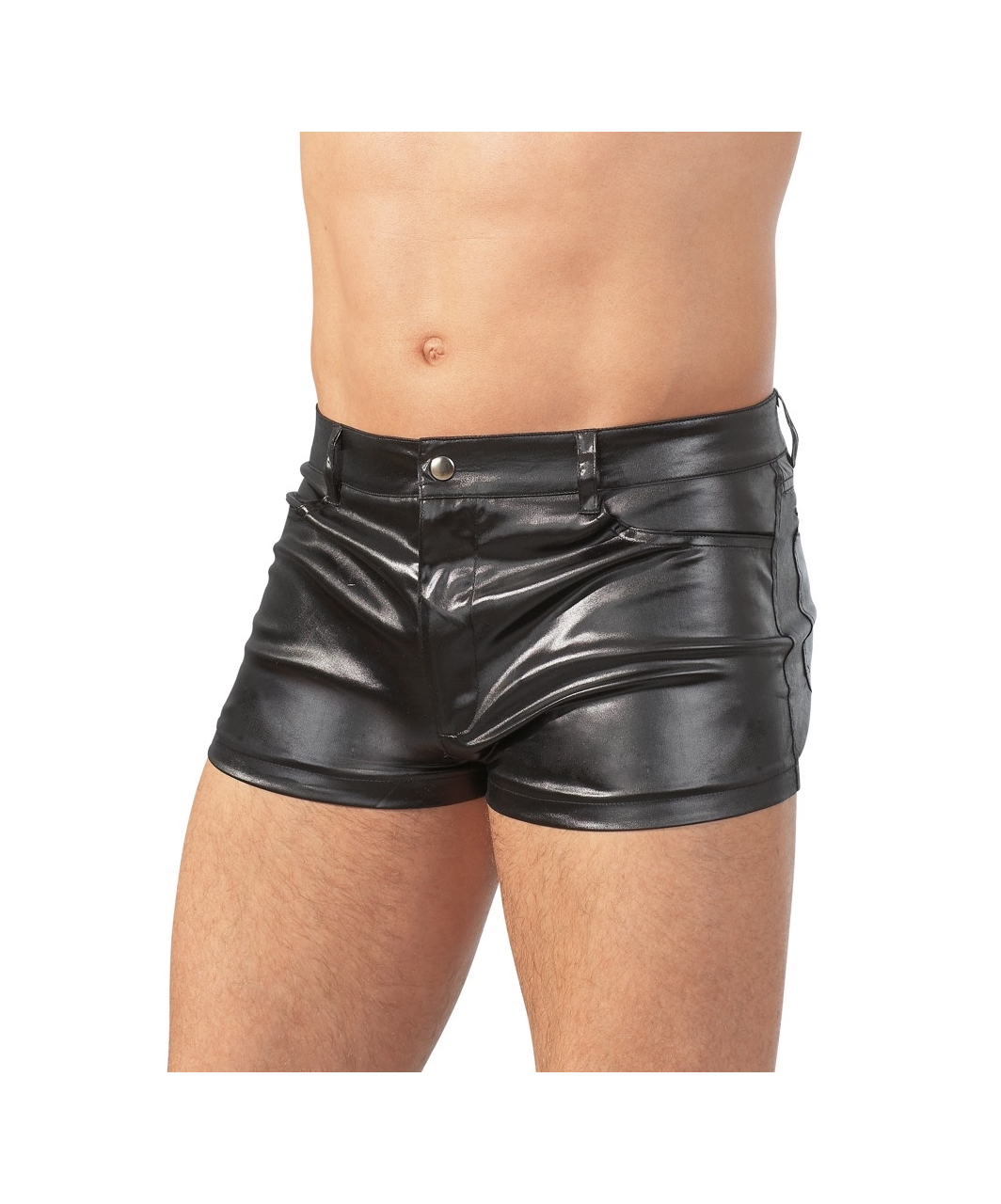 Svenjoyment black wet look shorts