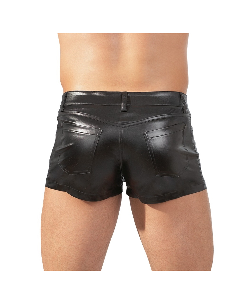 Svenjoyment black wet look shorts