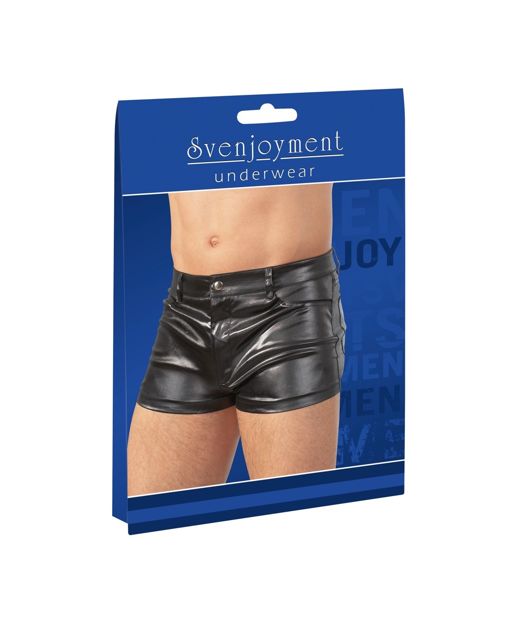 Svenjoyment black wet look shorts