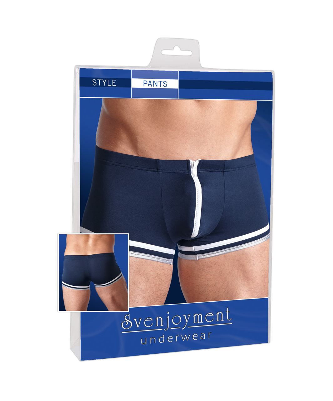 Svenjoyment blue sailors-style trunks with zipper