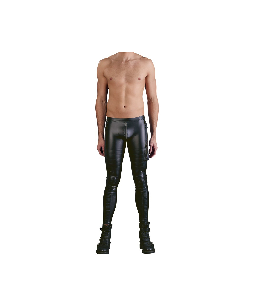 NEK black skinny matte look rock-'n'-roll pants