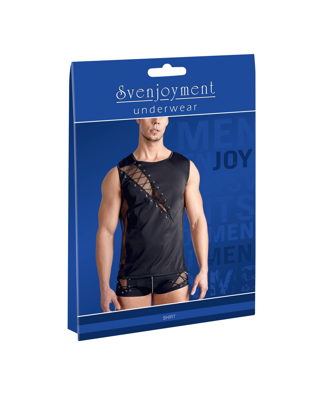 Svenjoyment black muscle shirt with lacing and mesh