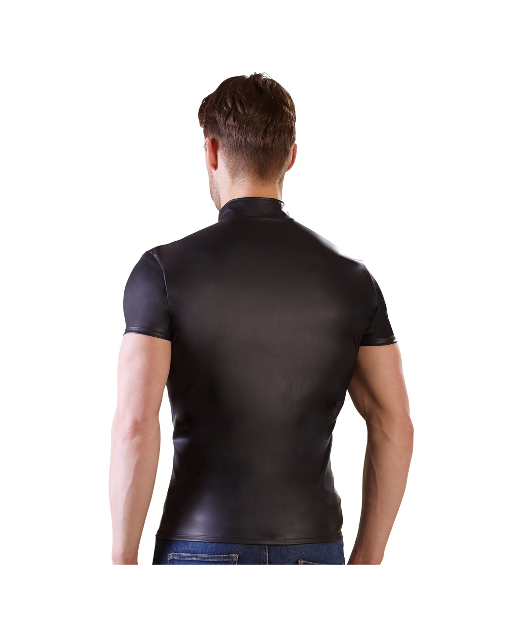 NEK melns matēta auduma krekls ar rāvējslēdzēju