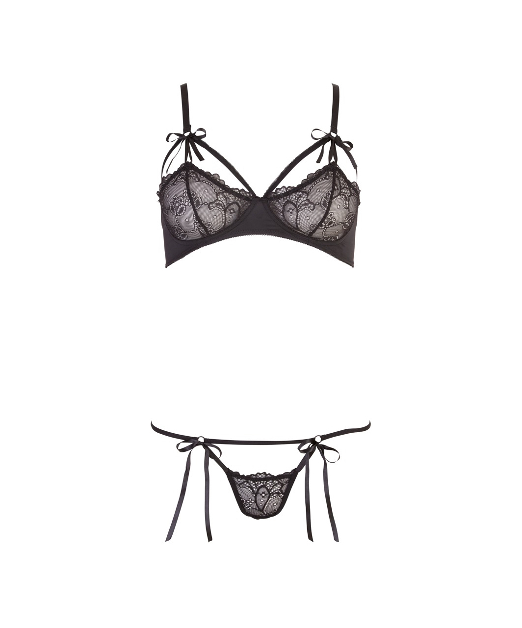 Cottelli Lingerie black lace lingerie set
