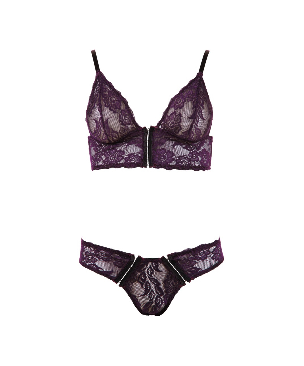 Cottelli Lingerie purple lace lingerie set