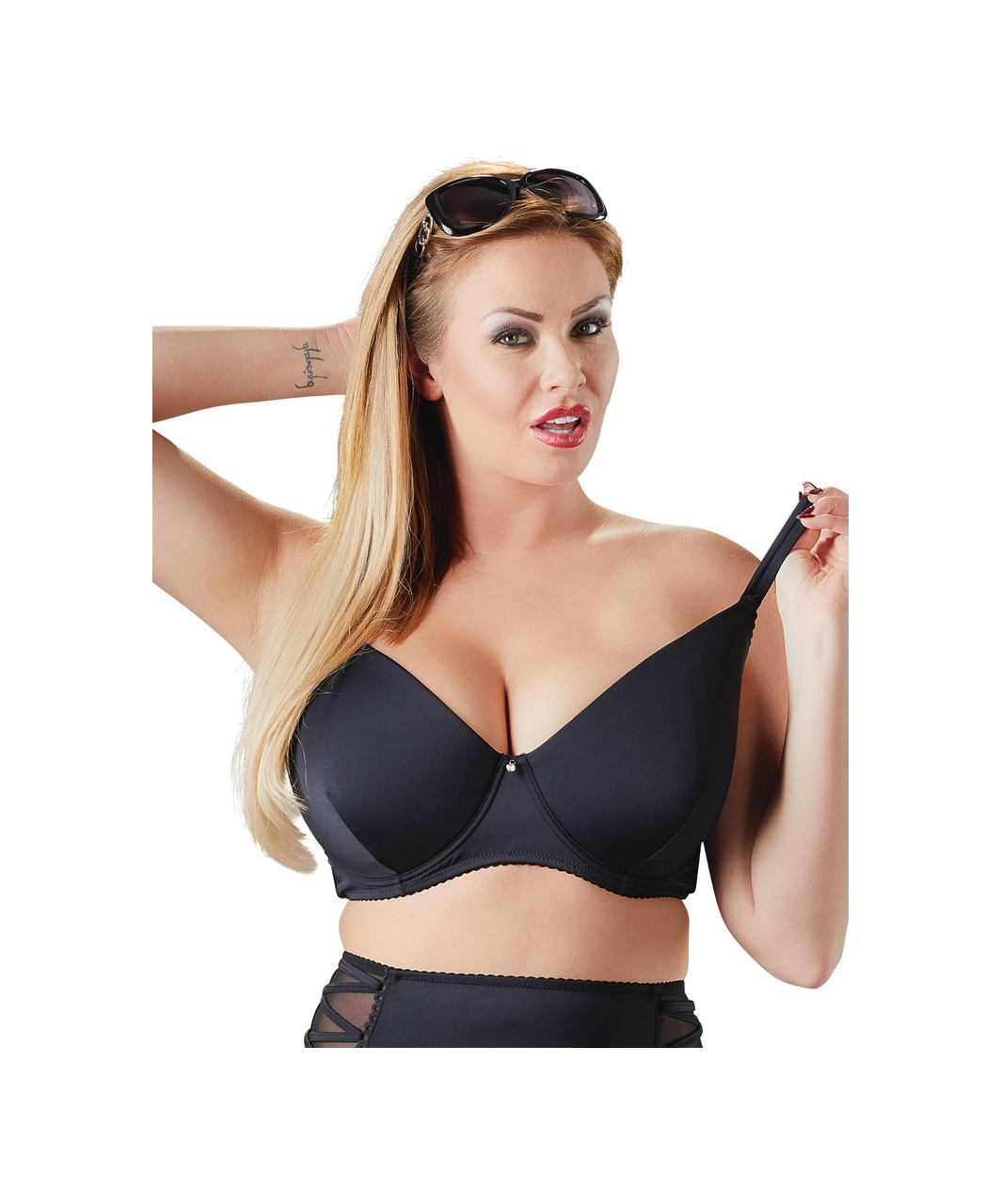 Cottelli Lingerie must pluss-suuruses rinnahoidja