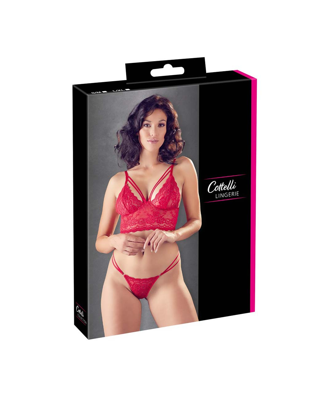 Cottelli Lingerie red lace lingerie set