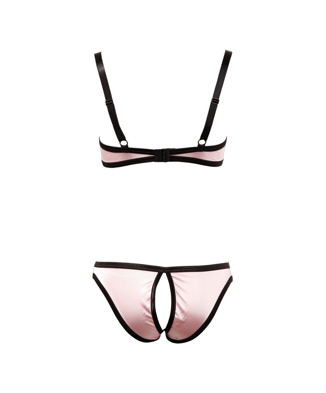 Cottelli Lingerie pink shelf bra with crotchless briefs