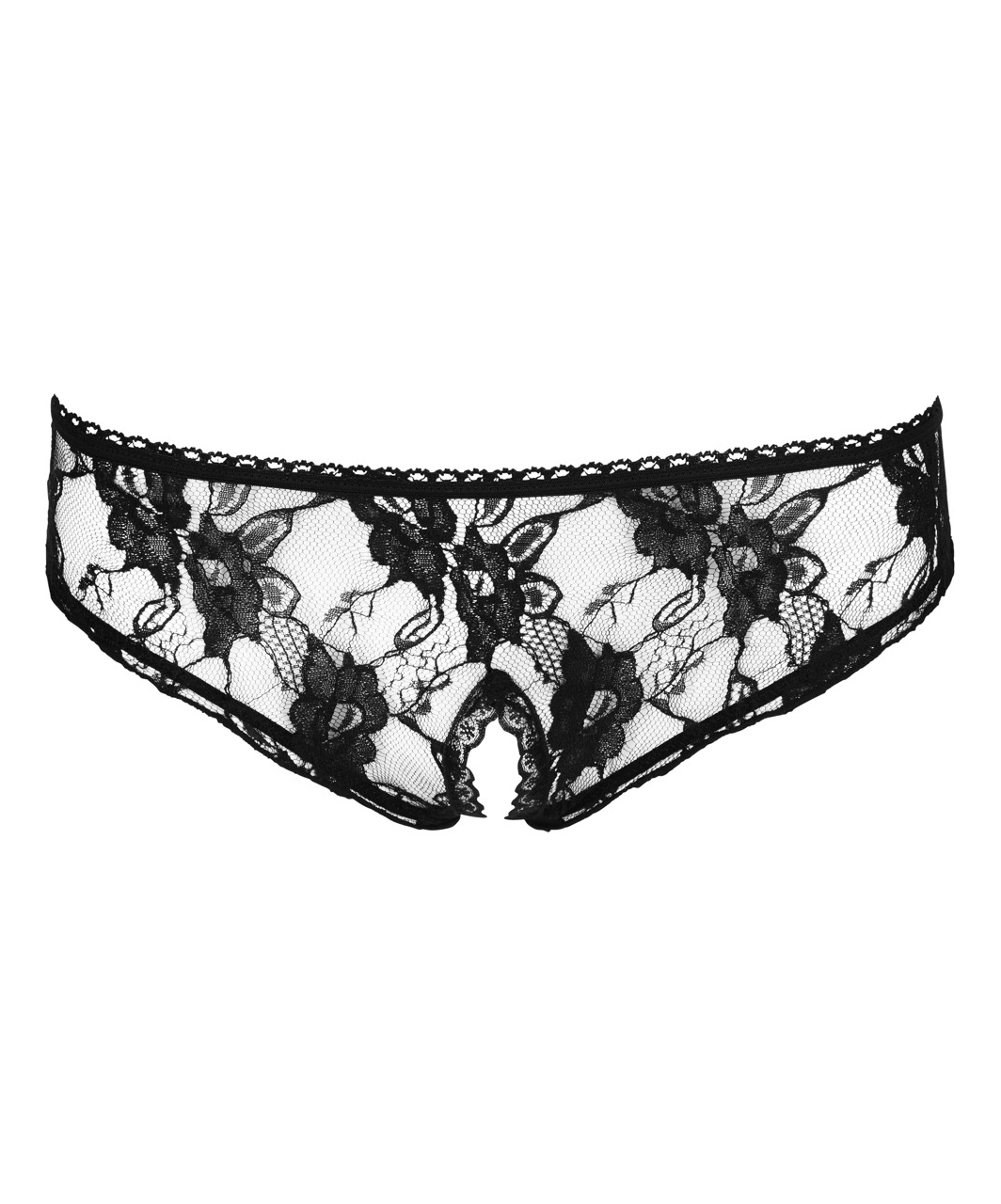 Cottelli Lingerie black lace crotchless panties