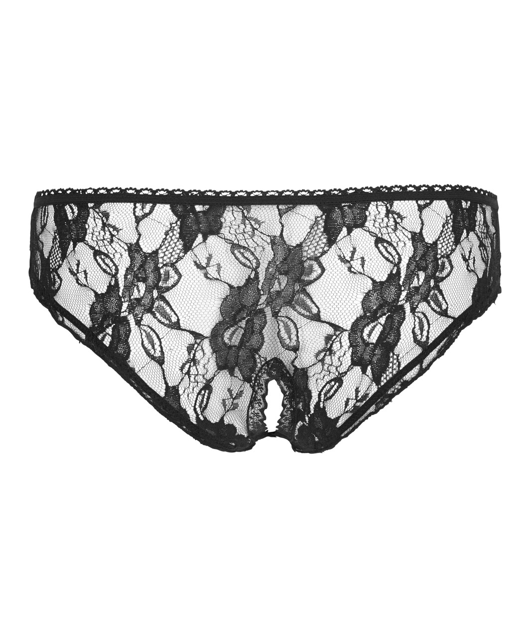 Cottelli Lingerie black lace crotchless panties