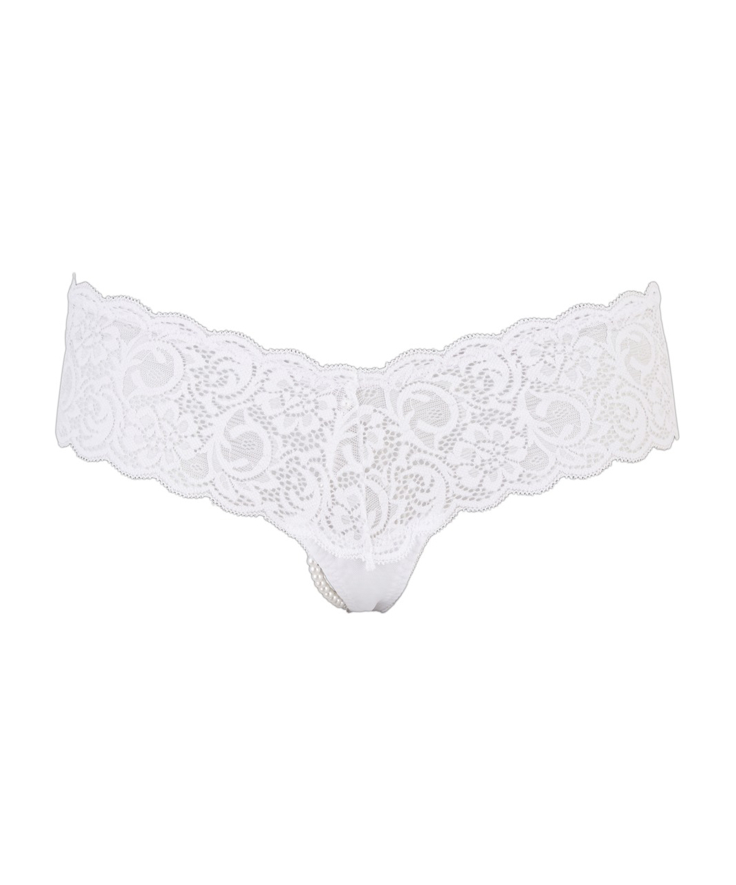 Cottelli Lingerie white lace string with pearls