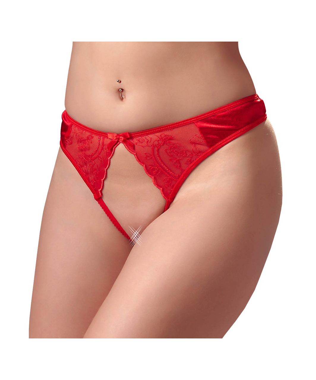 Cottelli Lingerie red string with embroidery