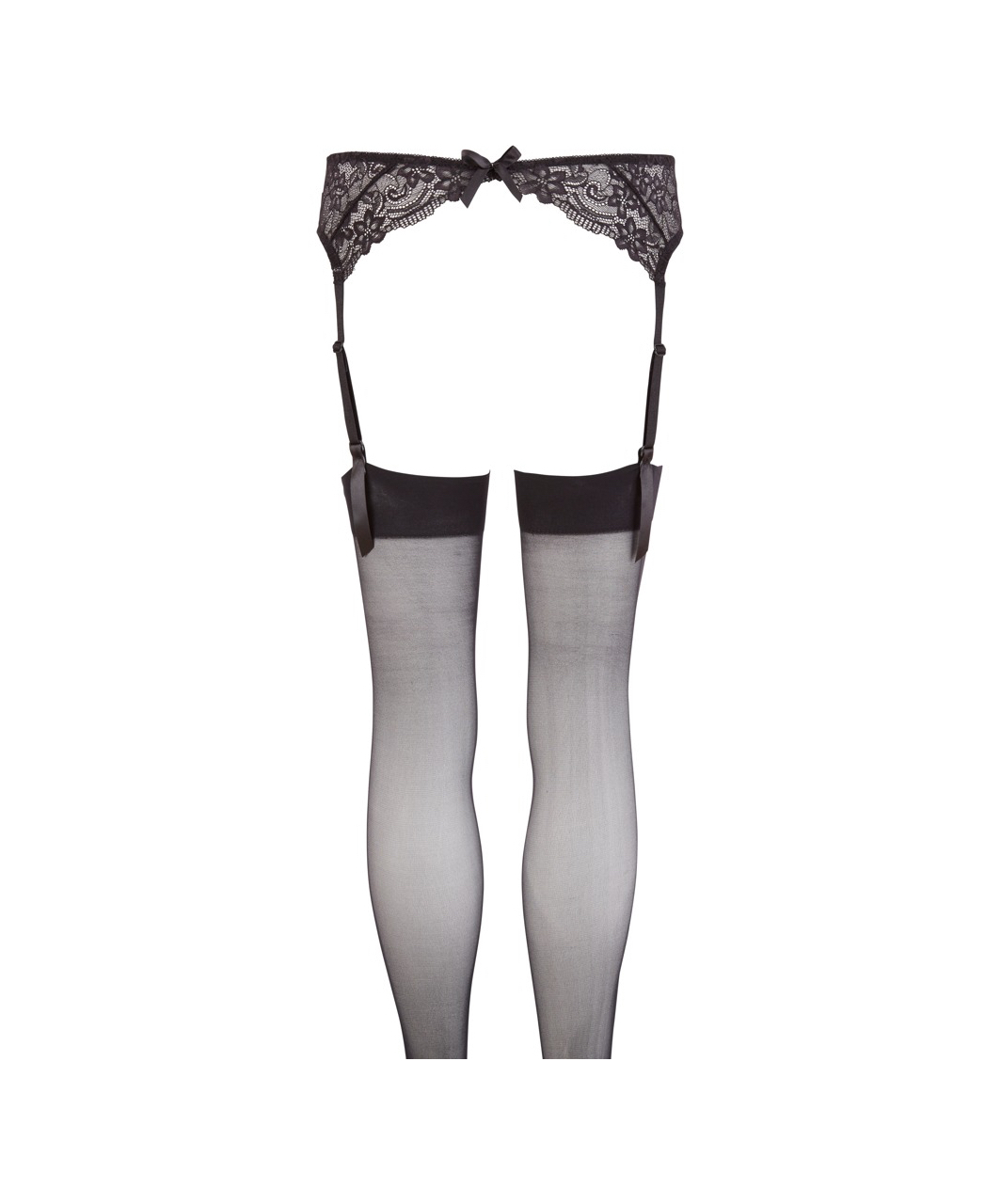 NO:XQSE black lace garter belt with stockings