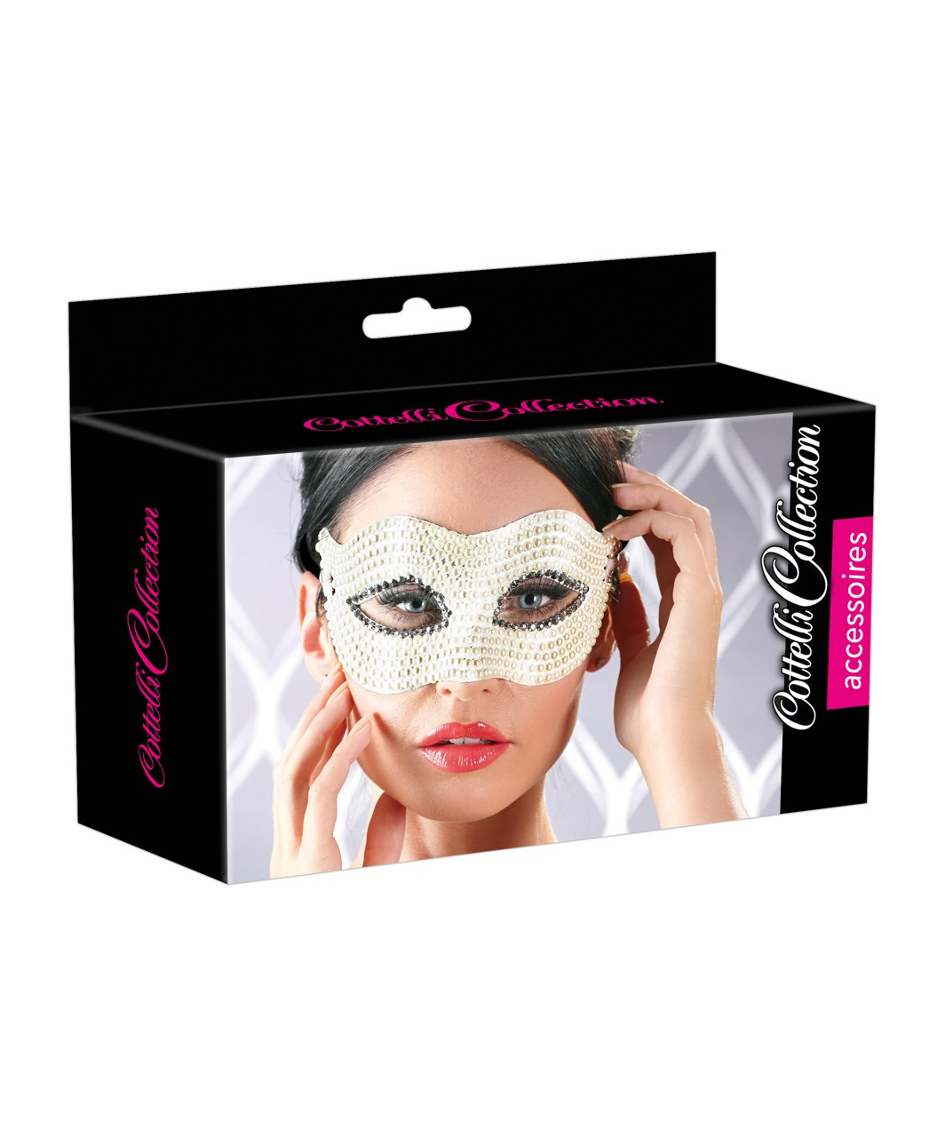 Cottelli Lingerie mask with white pearls