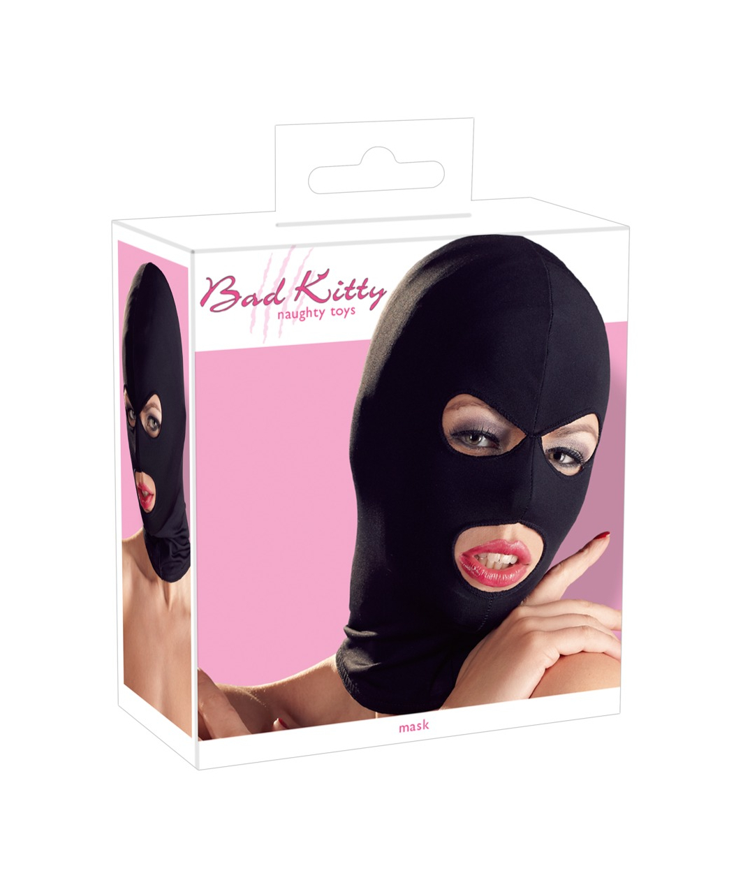 Bad Kitty black open mouth & eyes hood mask