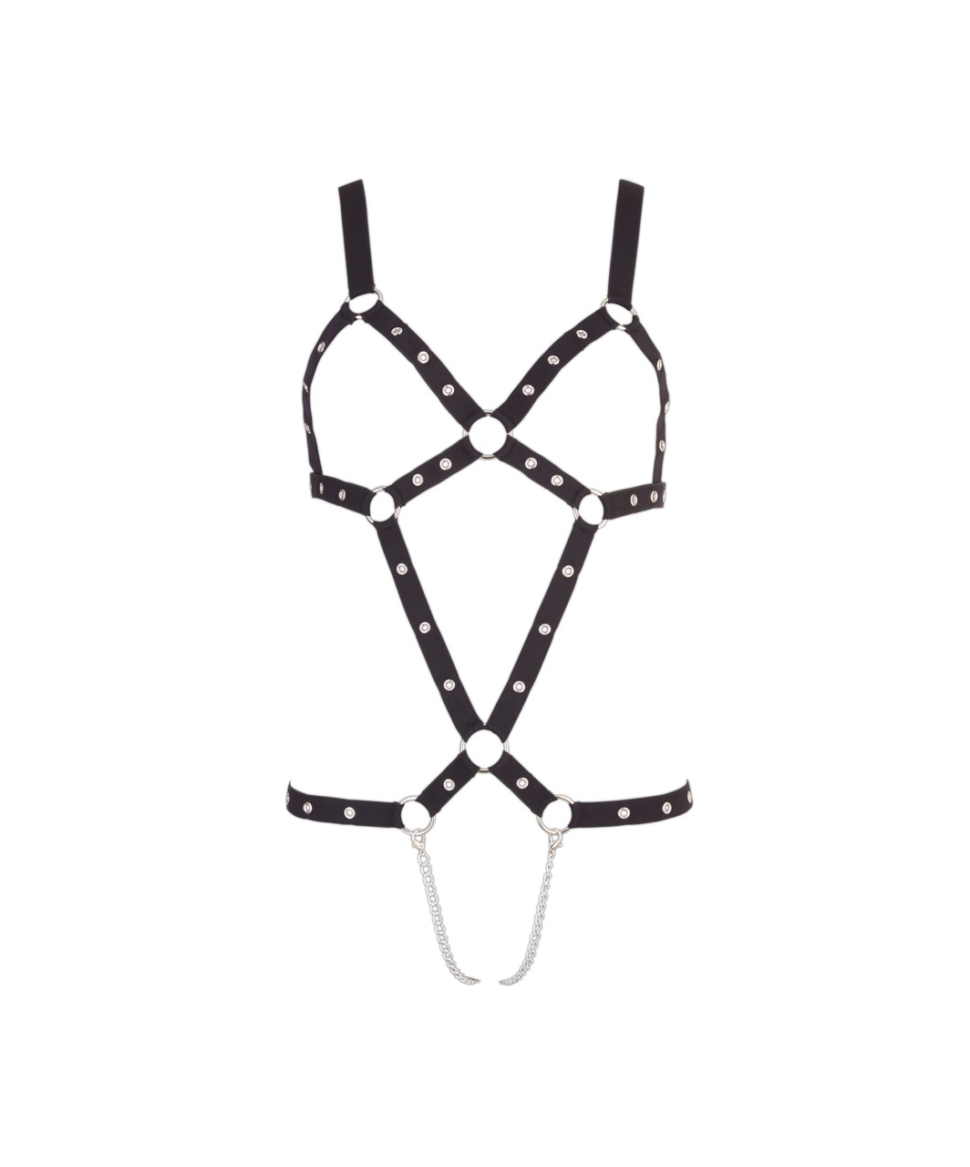 Bad Kitty black strap body with metal chains
