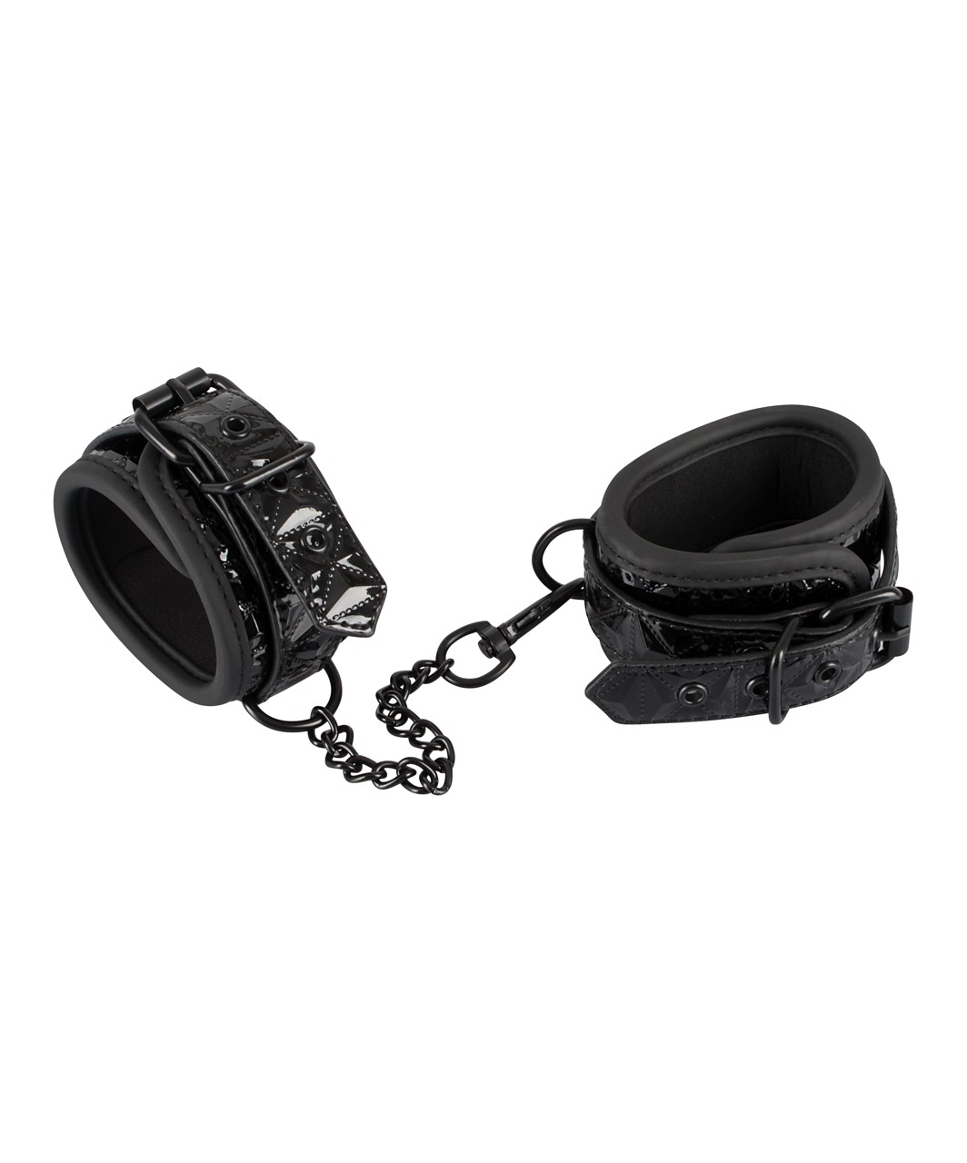 Bad Kitty black vinyl ankle cuffs