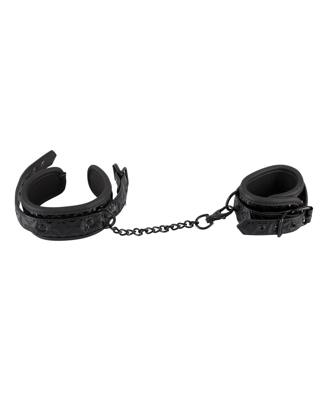 Bad Kitty black vinyl ankle cuffs