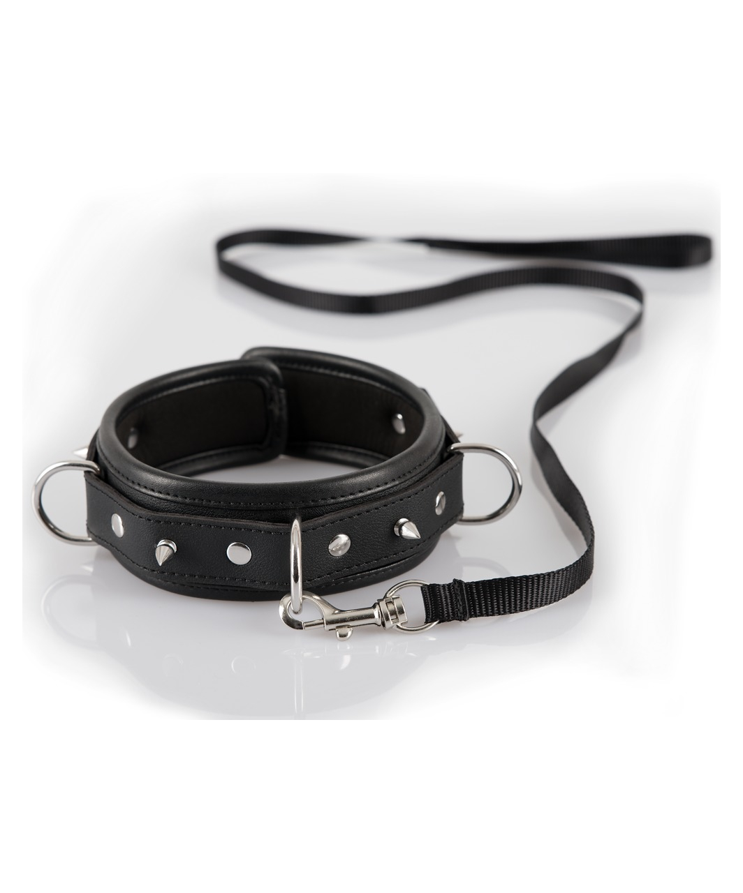 Bad Kitty studded collar with leash