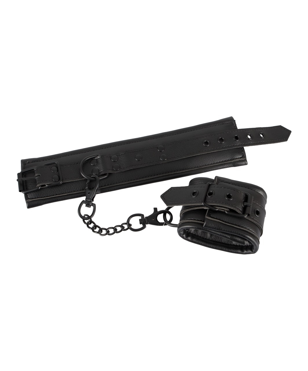Bad Kitty черные наручники из искусственной кожи