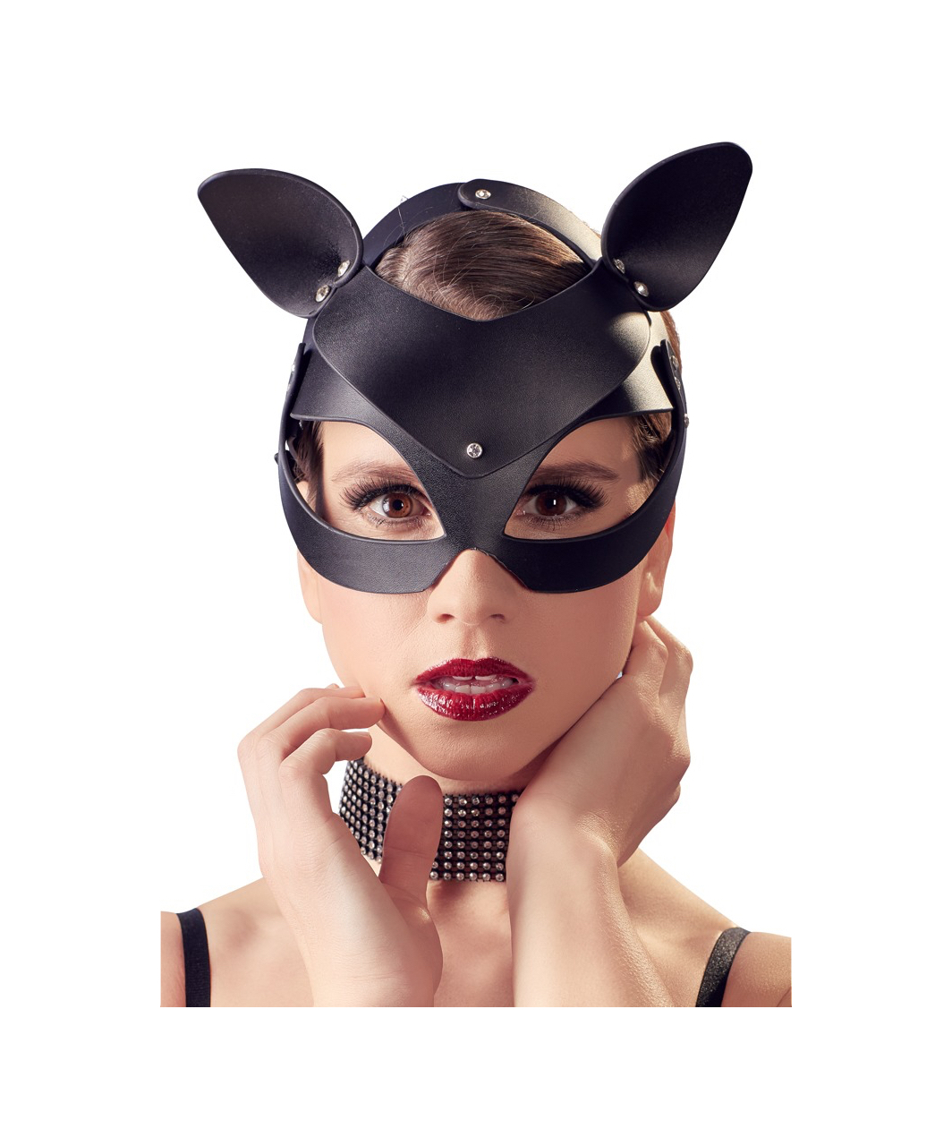 Bad Kitty black faux leather cat mask