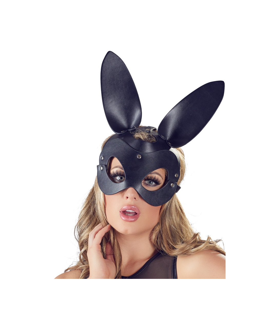 Bad Kitty black faux leather bunny mask