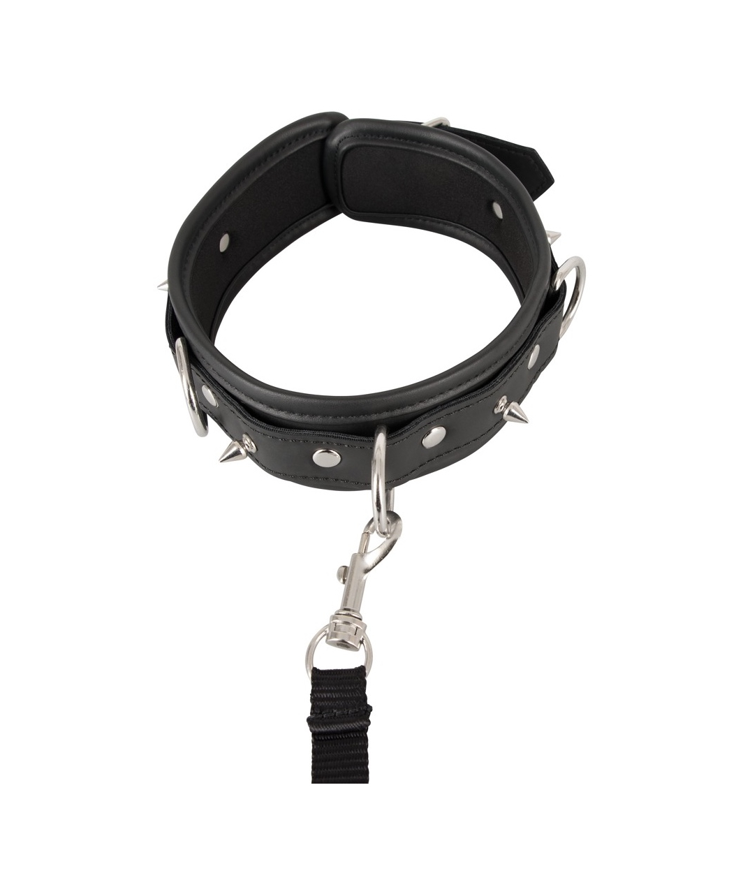 Bad Kitty studded collar with leash