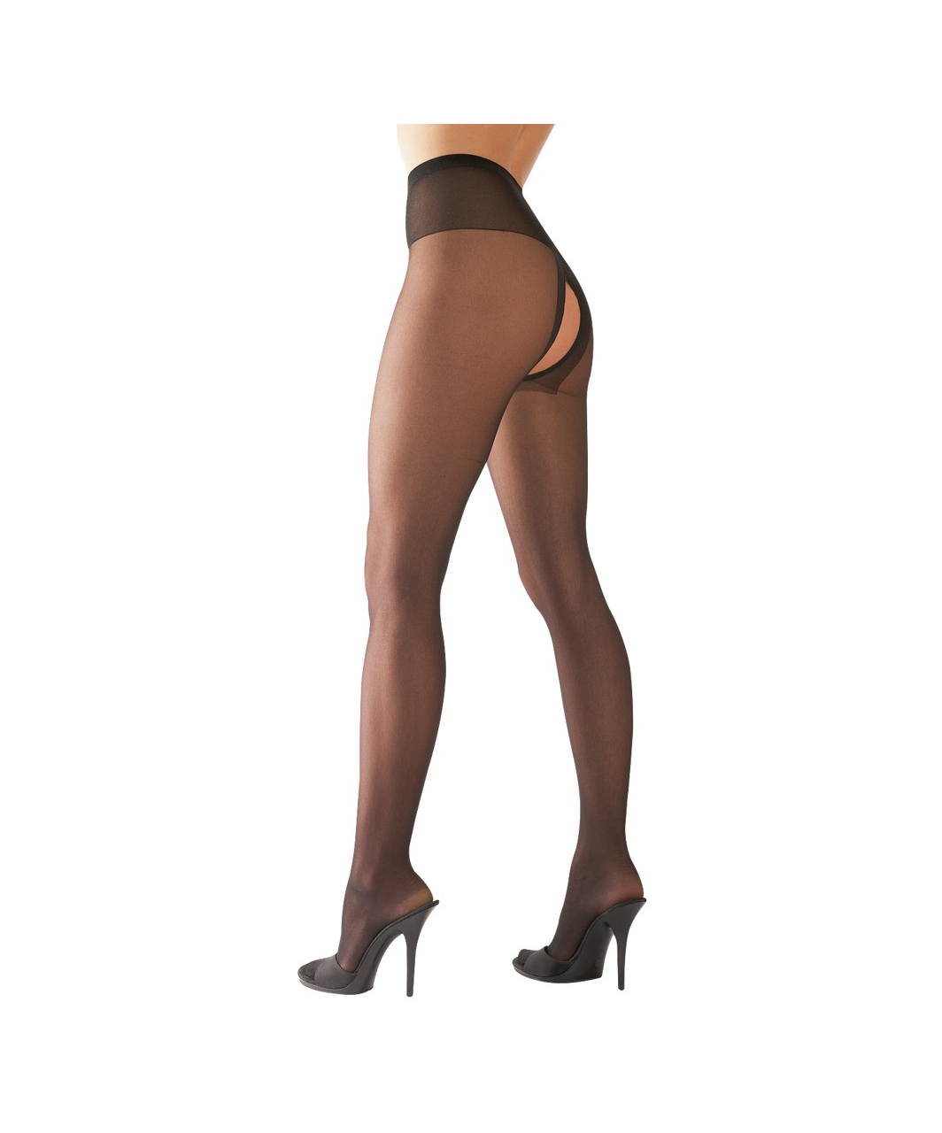 Cottelli Lingerie black crotchless tights