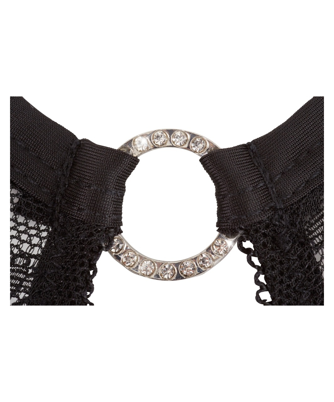 Abierta Fina black lace bodysuit with decorative sash