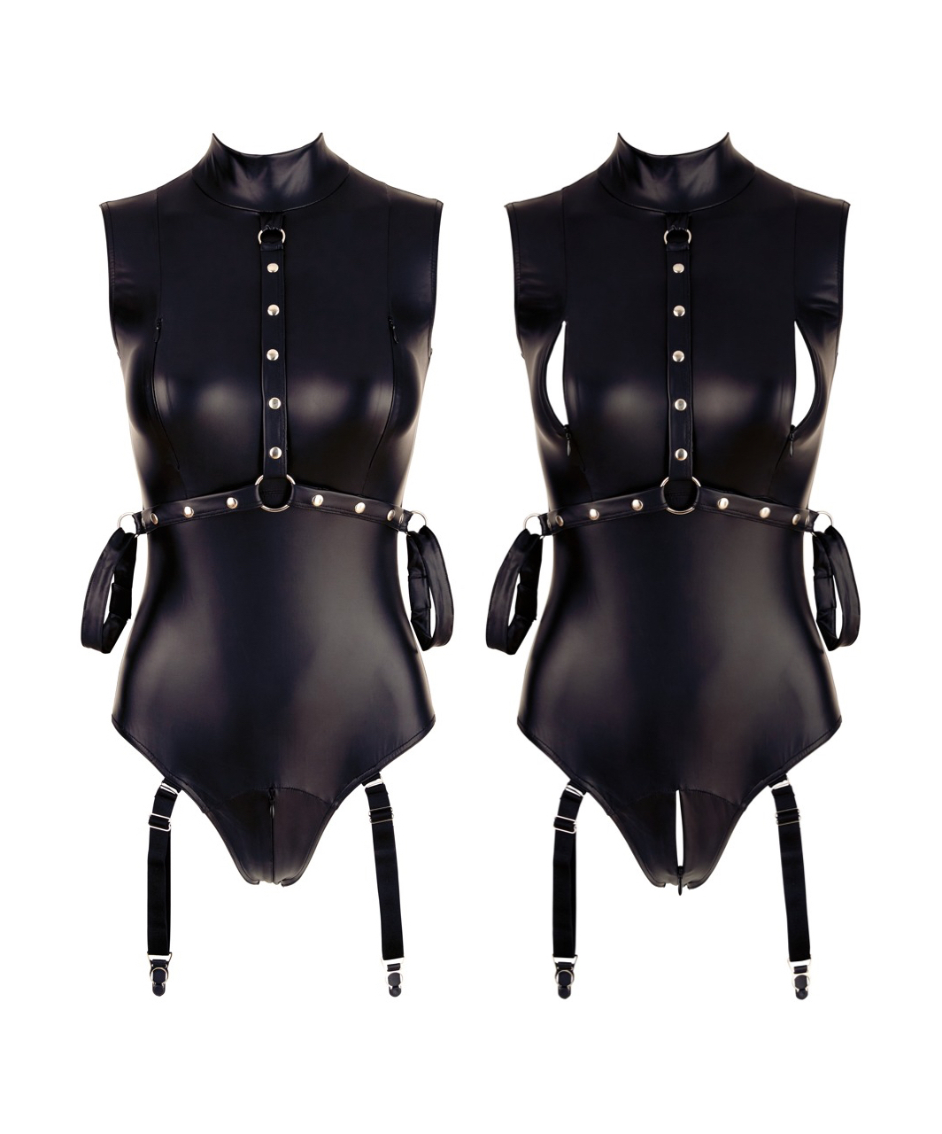 Cottelli Lingerie Bondage black matte look bodysuit