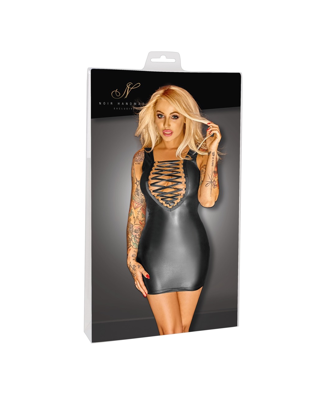 Noir Handmade black wetlook mini dress