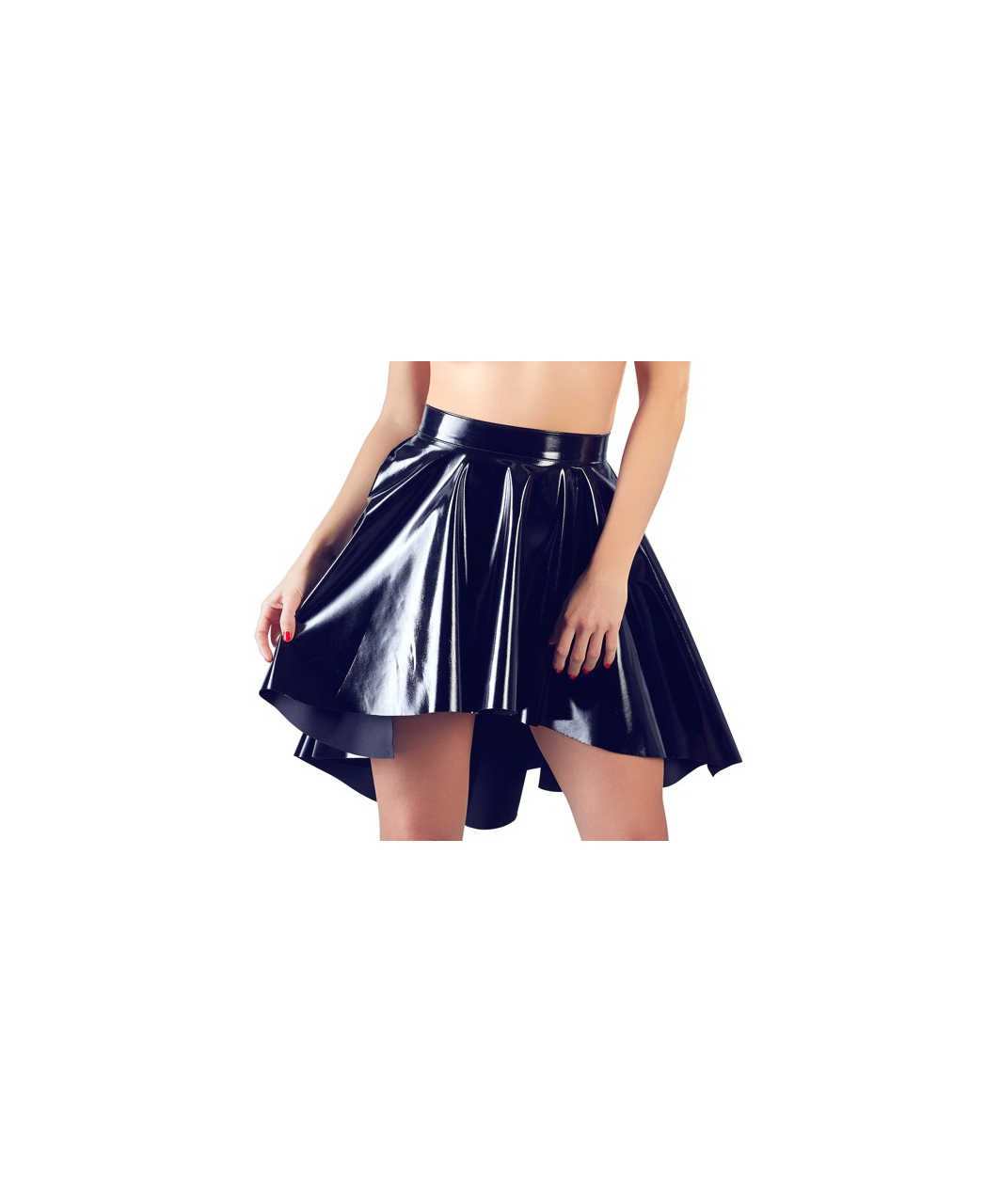 Black Level black vinyl flared skirt