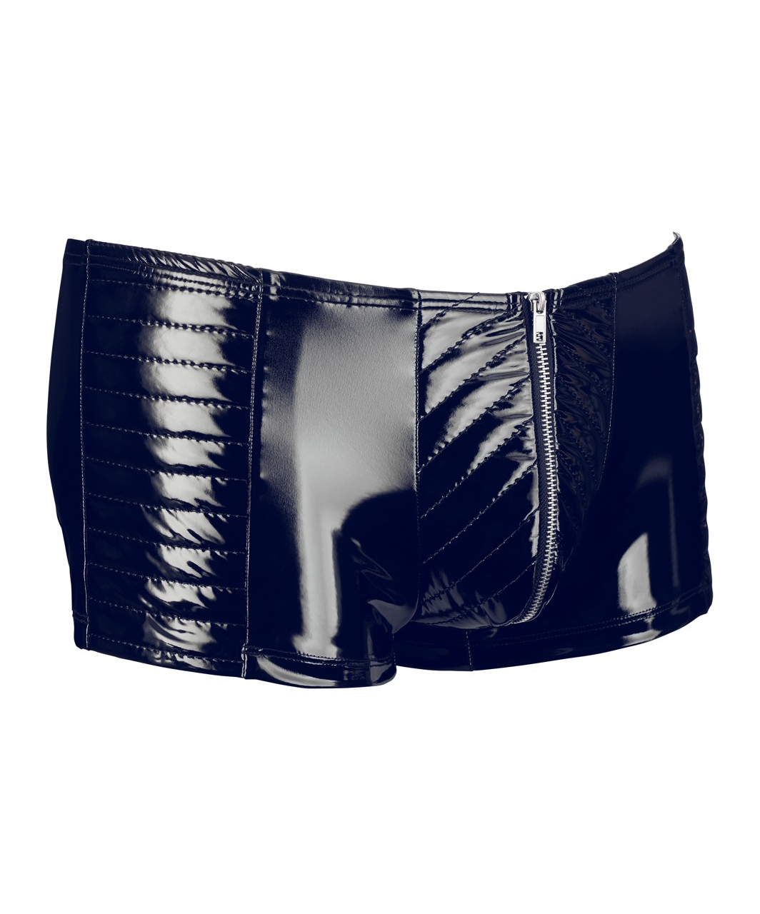 Black Level black vinyl biker style trunks