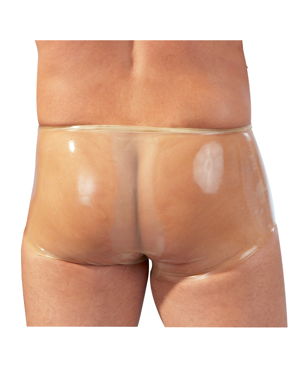 Late X transparent latex trunks with penis sleeve