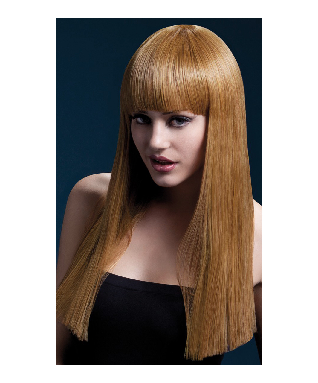 Fever Alexia Wig Long Black Blunt Cut with Fringe 48cm main image 0
