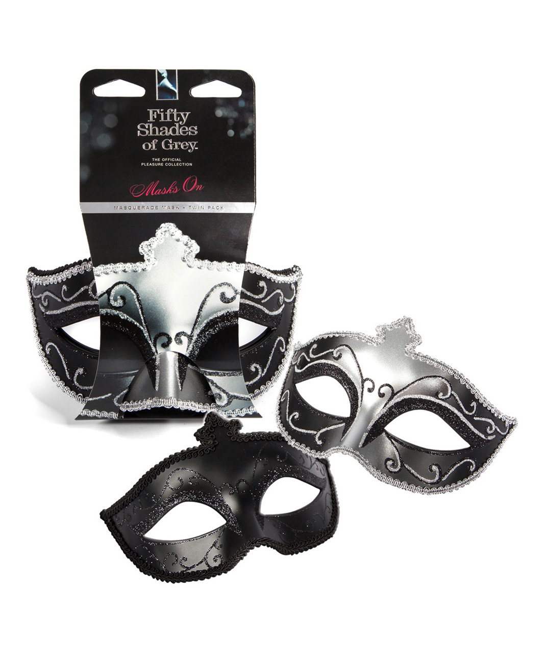 Fifty Shades of Grey Masks On Masquerade Mask Twin Pack