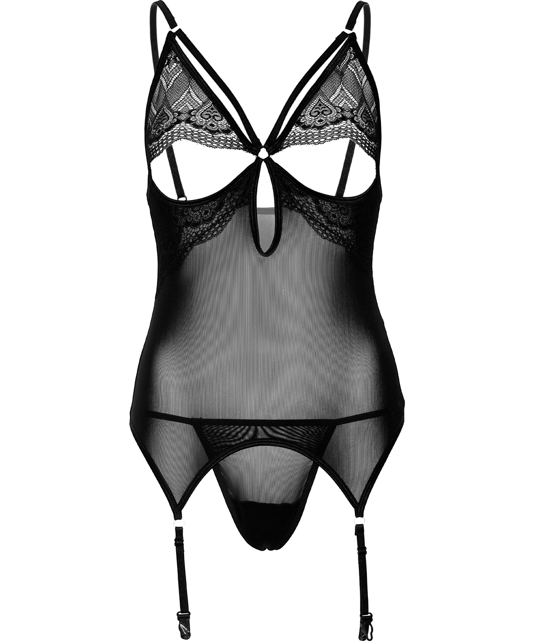 Daring Intimates black sheer mesh basque with string