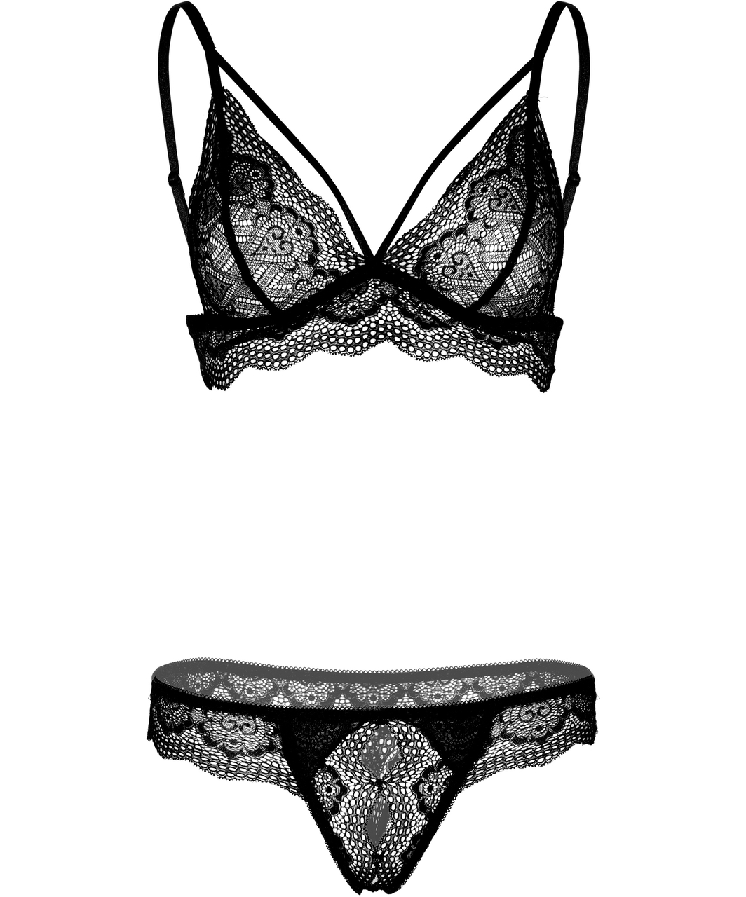 Daring Intimates melns mežģīņu apakšveļas komplekts